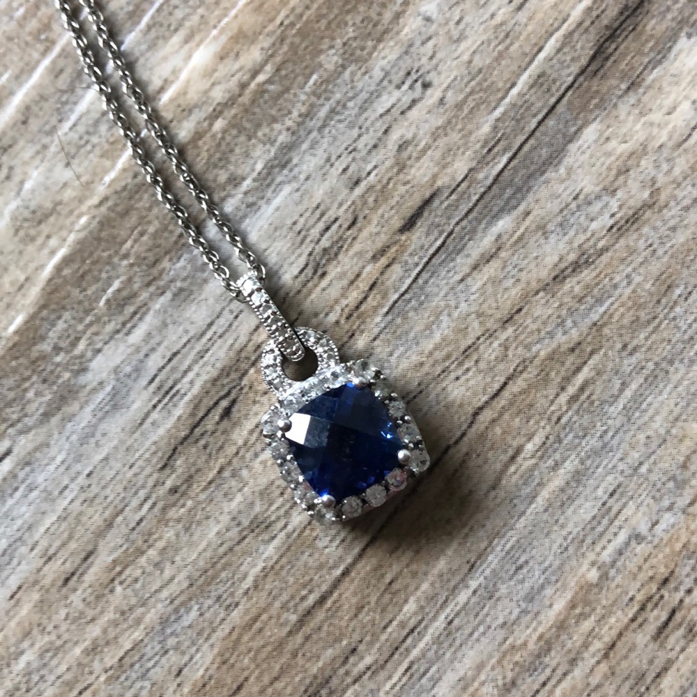 Sapphire and Silver Pendant